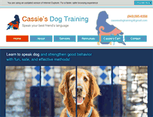 Tablet Screenshot of cassiesdogtraining.com